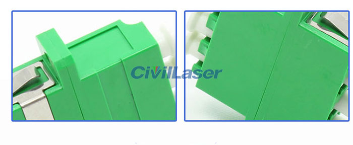 LC APC Connector Four Core Plastic Verde Fiber Optic Adapter